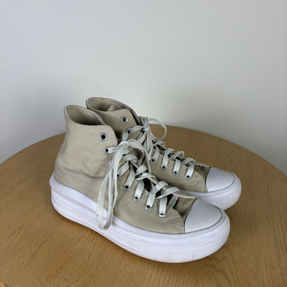Converse Chuck Taylor All Star Move High Top Platform Beige Sneakers Women's 7
